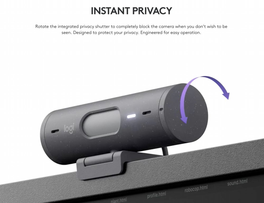 Logitech Brio 500 | Full HD Webcam (1920x1080) | 4 MP | USB-C | Grafiet 2 Logitech Brio 500 | Full HD Webcam (1920x1080) | 4 MP | USB-C | Grafiet - Afbeelding 2