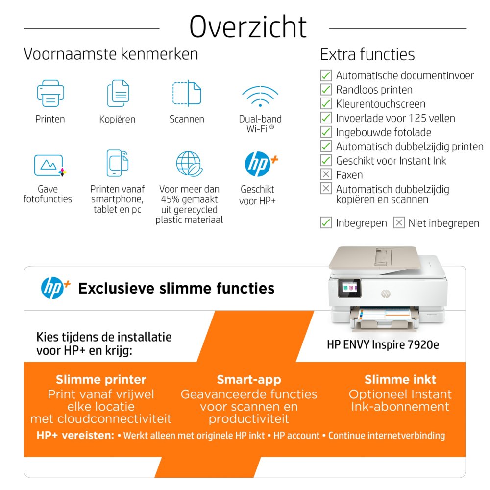 HP Envy Inspire 7920e | All-in-One Inkjetprinter | 4800 x 1200 DPI | Wi-Fi | Kleur 15 HP Envy Inspire 7920e | All-in-One Inkjetprinter | 4800 x 1200 DPI | Wi-Fi | Kleur - Afbeelding 15