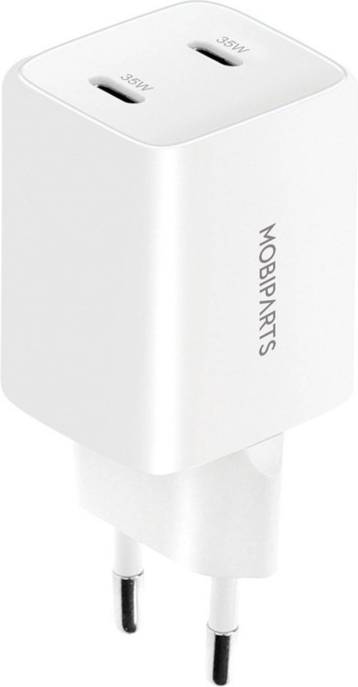 Mobiparts GaN Wall Charger | Dual USB-C Oplader 35W | Wit 1 Mobiparts GaN Wall Charger | Dual USB-C Oplader 35W | Wit