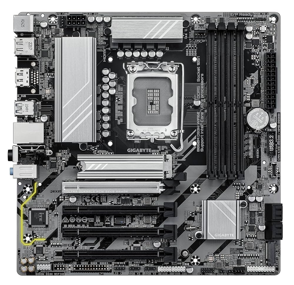 Gigabyte B860M DS3H WIFI6E | Socket LGA 1851 (V1) | Intel B860 | 4xDDR5 | Micro ATX | Moederbord 2 Gigabyte B860M DS3H WIFI6E | Socket LGA 1851 (V1) | Intel B860 | 4xDDR5 | Micro ATX | Moederbord - Afbeelding 2