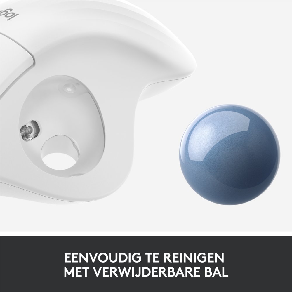 Logitech M575 Ergo Trackball | Ergonomische Draadloze Muis | Rechtshandig | RF + Bluetooth | 2000 DPI | Wit 7 Logitech M575 Ergo Trackball | Ergonomische Draadloze Muis | Rechtshandig | RF + Bluetooth | 2000 DPI | Wit - Afbeelding 7