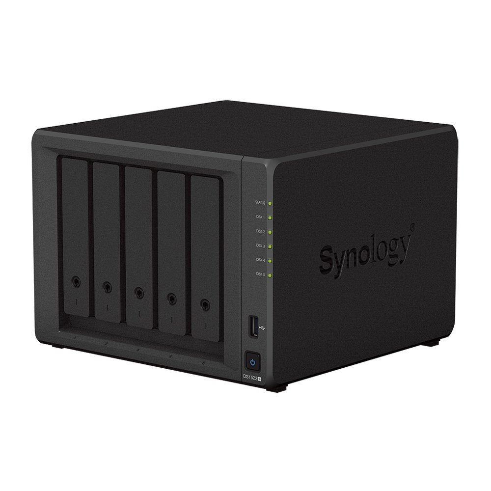 Synology DiskStation DS1522+ NAS | 5 Drive Bays | AMD Ryzen R1600 | 4x Gigabit Ethernet | Desktop | Zwart 3 Synology DiskStation DS1522+ NAS | 5 Drive Bays | AMD Ryzen R1600 | 4x Gigabit Ethernet | Desktop | Zwart - Afbeelding 3
