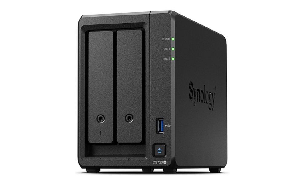 Synology DiskStation DS723+ NAS | 2 Drive Bays | AMD Ryzen R1600 | 2x Gigabit Ethernet | Zwart 1 Synology DiskStation DS723+ NAS | 2 Drive Bays | AMD Ryzen R1600 | 2x Gigabit Ethernet | Zwart