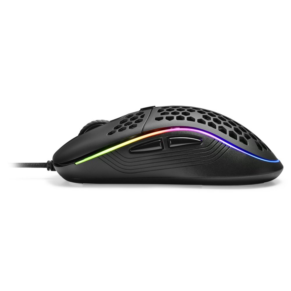 Sharkoon Light² S | Bekabelde Gaming Muis | Links- en Rechtshandig | USB-A | 6200 DPI | Zwart 4 Sharkoon Light² S | Bekabelde Gaming Muis | Links- en Rechtshandig | USB-A | 6200 DPI | Zwart - Afbeelding 4