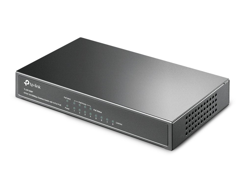TP-Link TL-SF1008P | Unmanaged Switch | 8-poorts 10/100 Mbps | 4x PoE 2 TP-Link TL-SF1008P | Unmanaged Switch | 8-poorts 10/100 Mbps | 4x PoE - Afbeelding 2