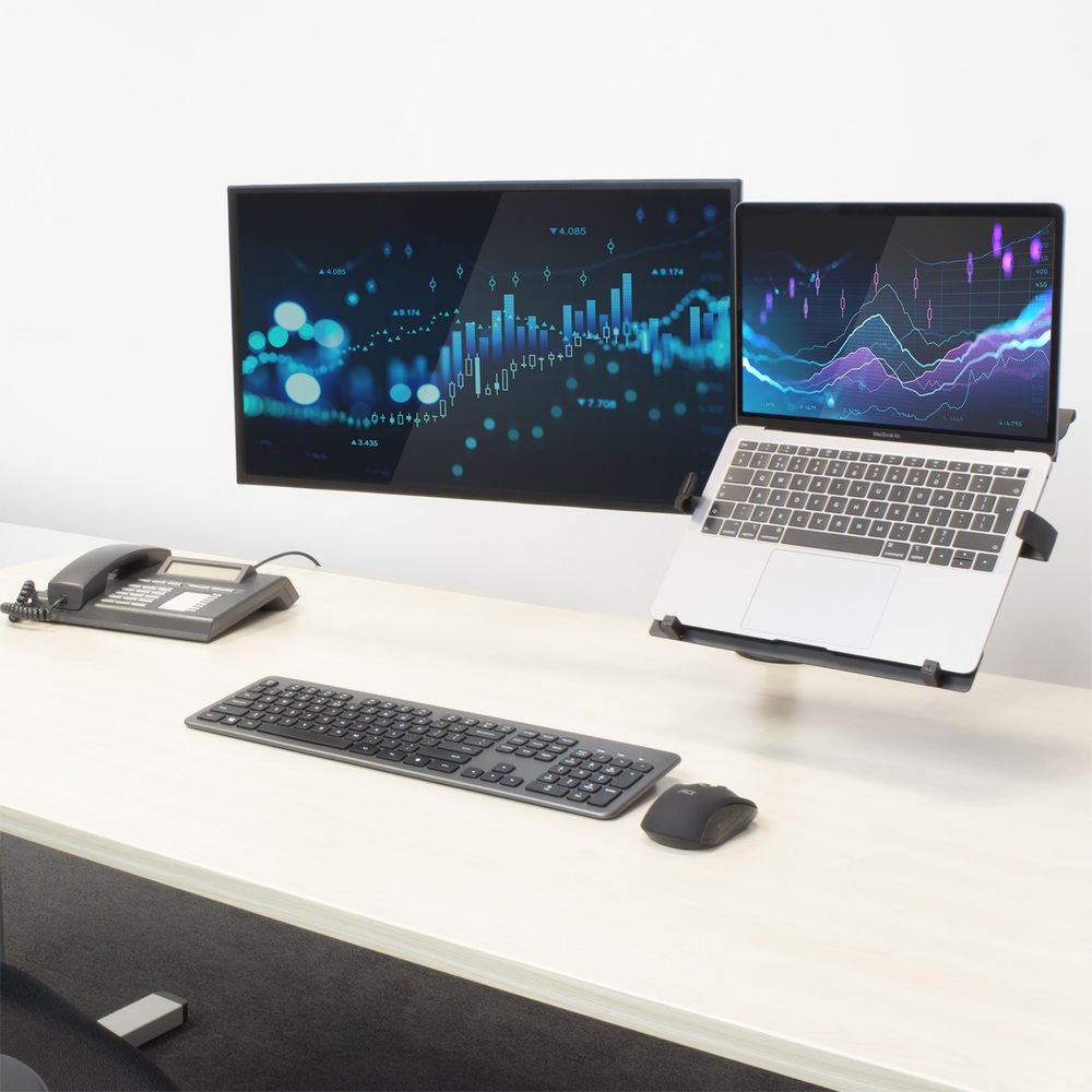ACT AC8305 | Notebookstandaard tot 15.6" & Monitorarm tot 32" | Zwart 5 ACT AC8305 | Notebookstandaard tot 15.6" & Monitorarm tot 32" | Zwart - Afbeelding 5