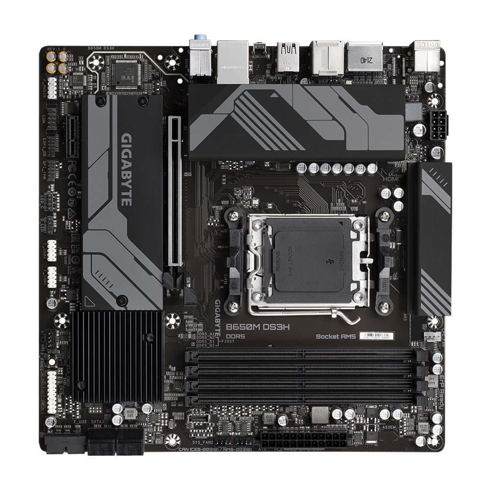 Gigabyte B650M DS3H | Socket AM5 | AMD B650 | 4xDDR5 | Micro-ATX | Moederbord 2 Gigabyte B650M DS3H | Socket AM5 | AMD B650 | 4xDDR5 | Micro-ATX | Moederbord - Afbeelding 2