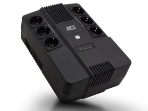 ACT AC2300 Line-Interactive UPS | 600 VA | 6 Stopcontacten (3 op Accu) | AVR Spanningstabilisatie | Netspanningsbeveiliging