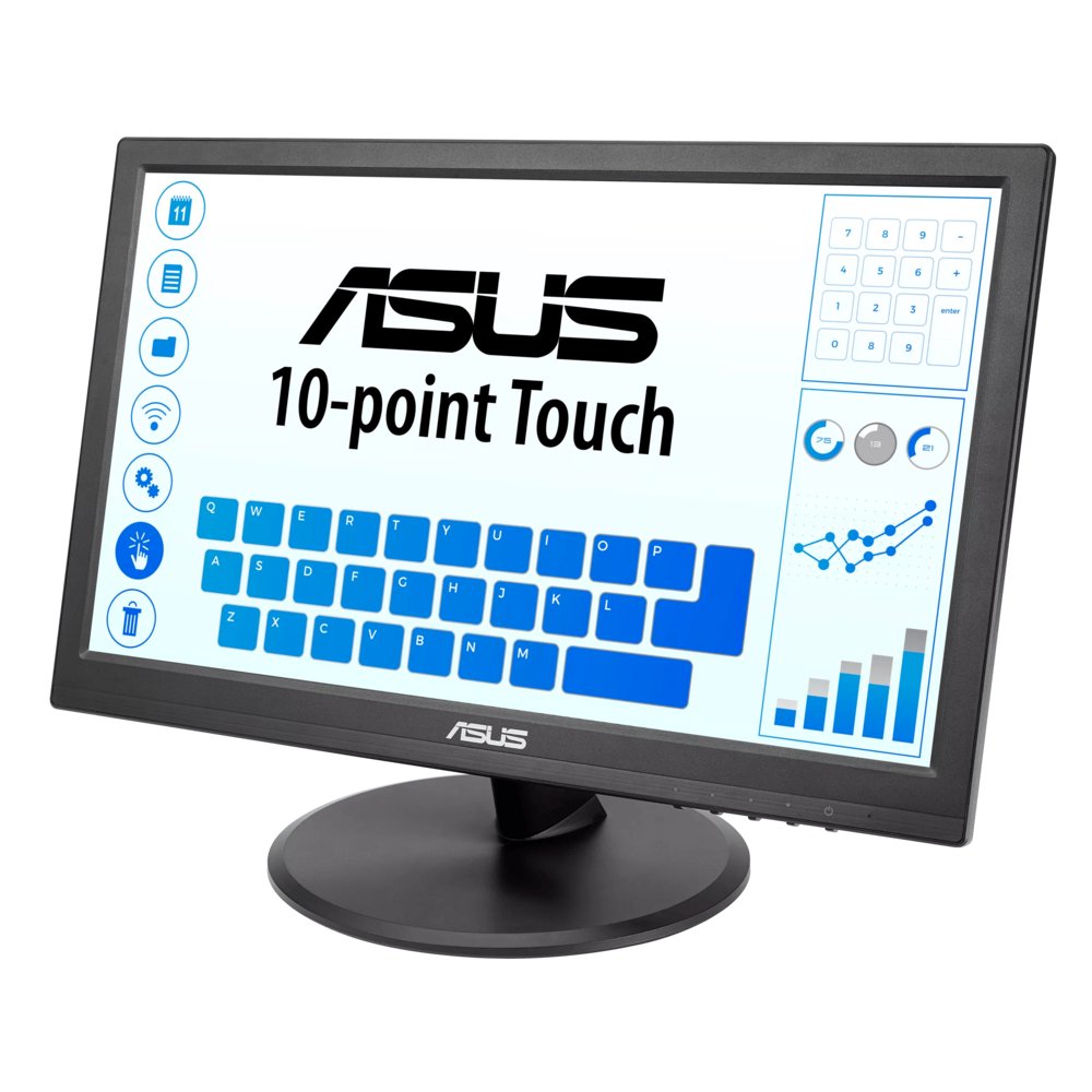 ASUS VT168HR | 15.6" Touchscreen Monitor | 1366 x 768 | WXGA | LED | Zwart 2 ASUS VT168HR | 15.6" Touchscreen Monitor | 1366 x 768 | WXGA | LED | Zwart - Afbeelding 2