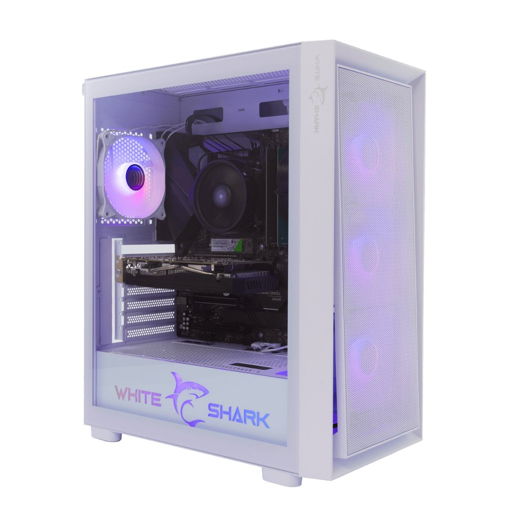 White Shark WARHEAD | Midi Tower Case | Inclusief 4 RGB Fans | Wit 1 White Shark WARHEAD | Midi Tower Case | Inclusief 4 RGB Fans | Wit