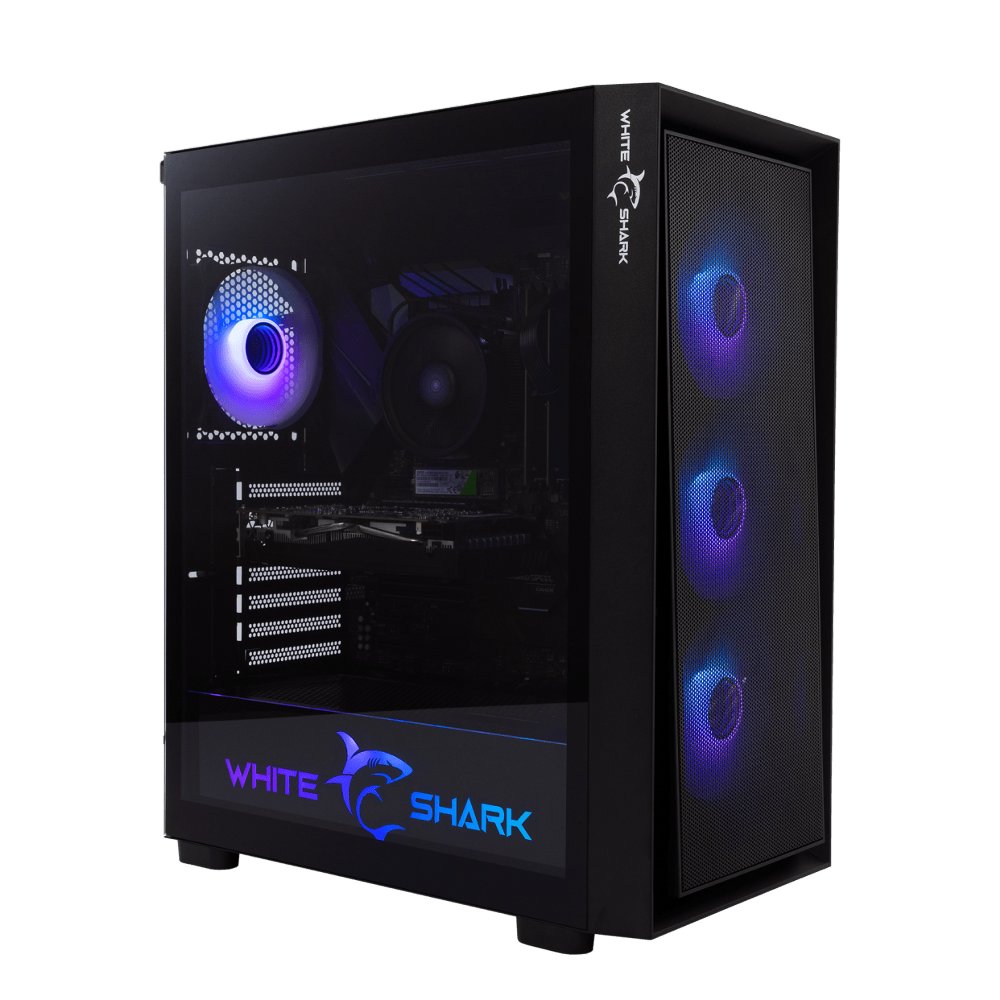 White Shark WARHEAD | Midi Tower Case | Inclusief 4 RGB Fans | Zwart 1 White Shark WARHEAD | Midi Tower Case | Inclusief 4 RGB Fans | Zwart