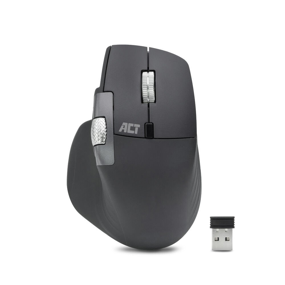 ACT AC5147 | Draadloze Multi-Connect Muis | Bluetooth en USB-A Ontvanger | Oplaadbaar | 4800 DPI | Stille Klik | Zwart 1 ACT AC5147 | Draadloze Multi-Connect Muis | Bluetooth en USB-A Ontvanger | Oplaadbaar | 4800 DPI | Stille Klik | Zwart