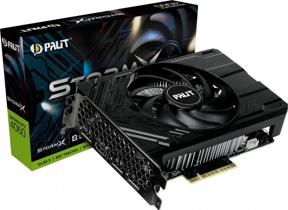 Palit GeForce RTX StormX RTX 4060 | 8 GB GDDR6 VRAM | Videokaart | GPU | Nvidia 1 Palit GeForce RTX StormX RTX 4060 | 8 GB GDDR6 VRAM | Videokaart | GPU | Nvidia