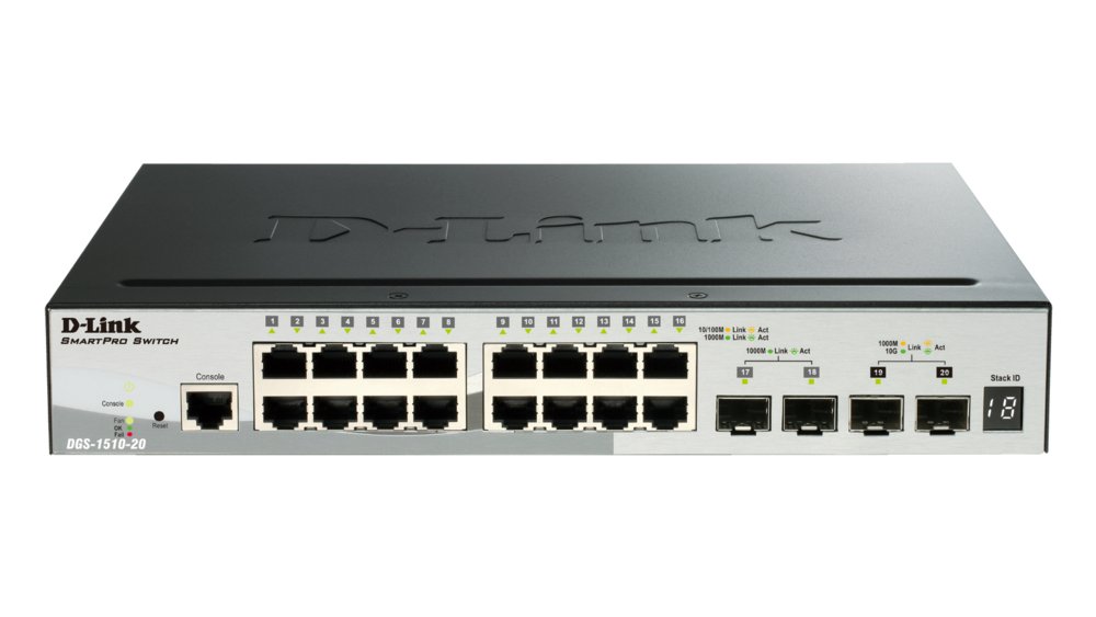 D-Link DGS-1510-20 | Managed L3 Switch | 20 Poorten | Gigabit Ethernet (10/100/1000 Mbps) | Zwart 1 D-Link DGS-1510-20 | Managed L3 Switch | 20 Poorten | Gigabit Ethernet (10/100/1000 Mbps) | Zwart