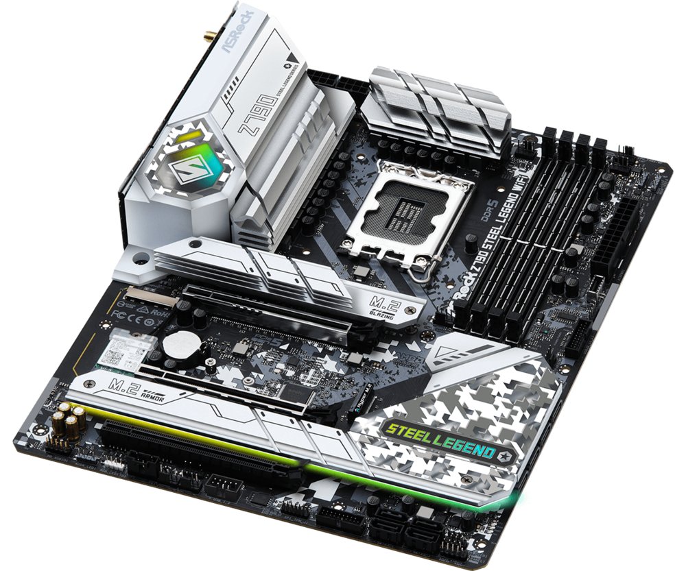 Asrock Z790 Steel Legend WiFi | Socket LGA 1700 | Intel Z790 | 4xDDR5 | ATX | Moederbord 4 Asrock Z790 Steel Legend WiFi | Socket LGA 1700 | Intel Z790 | 4xDDR5 | ATX | Moederbord - Afbeelding 4