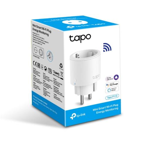 TP-Link Tapo P115 Slimme Stekker | Maximaal Vermogen: 3680 W | Kleur: Wit | Ondersteunt Afstandsbediening via App 2 TP-Link Tapo P115 Slimme Stekker | Maximaal Vermogen: 3680 W | Kleur: Wit | Ondersteunt Afstandsbediening via App - Afbeelding 2