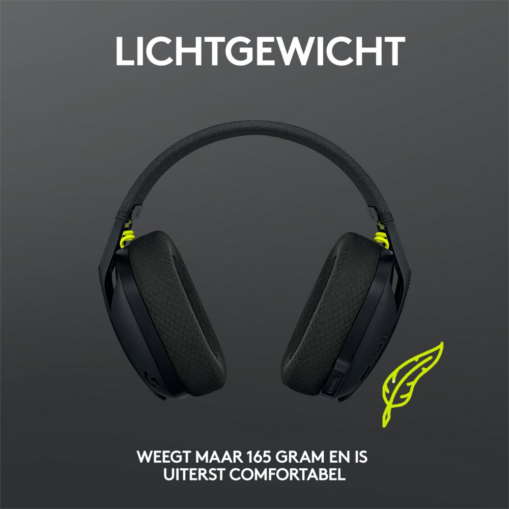 Logitech G435 Wireless Gaming Headset | Bluetooth & Lightspeed | Hoofdband | Zwart 11 Logitech G435 Wireless Gaming Headset | Bluetooth & Lightspeed | Hoofdband | Zwart - Afbeelding 11