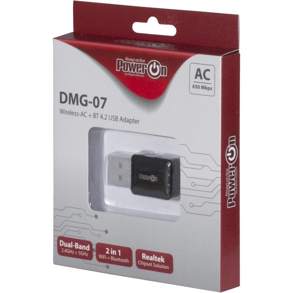 Inter-Tech DMG-07 | Wi-Fi 5 & Bluetooth 4.2 USB Adapter | 650 Mbps | Dual-band (2,4 GHz / 5 GHz) | Zwart 3 Inter-Tech DMG-07 | Wi-Fi 5 & Bluetooth 4.2 USB Adapter | 650 Mbps | Dual-band (2,4 GHz / 5 GHz) | Zwart - Afbeelding 3