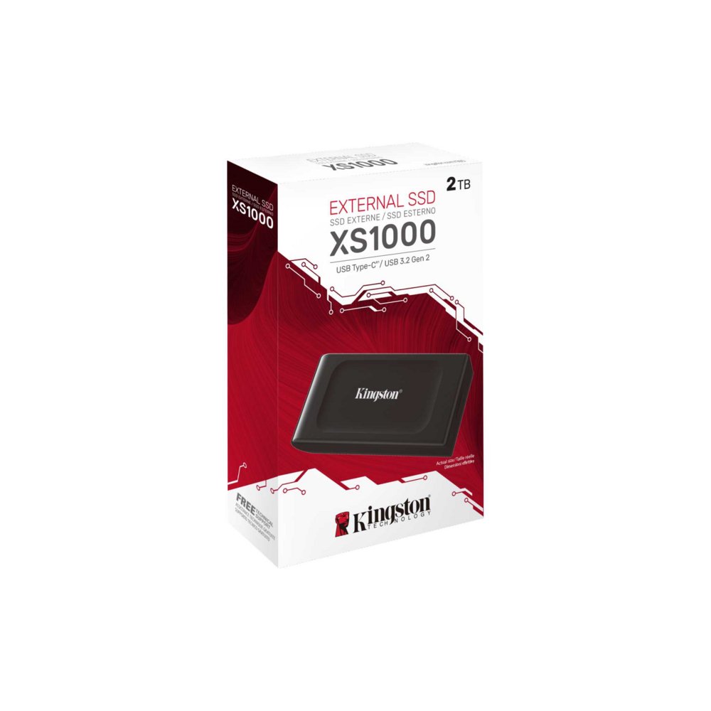 Kingston XS1000 | Externe SSD | 2TB | USB 3.2 Gen 2 | Zwart 3 Kingston XS1000 | Externe SSD | 2TB | USB 3.2 Gen 2 | Zwart - Afbeelding 3