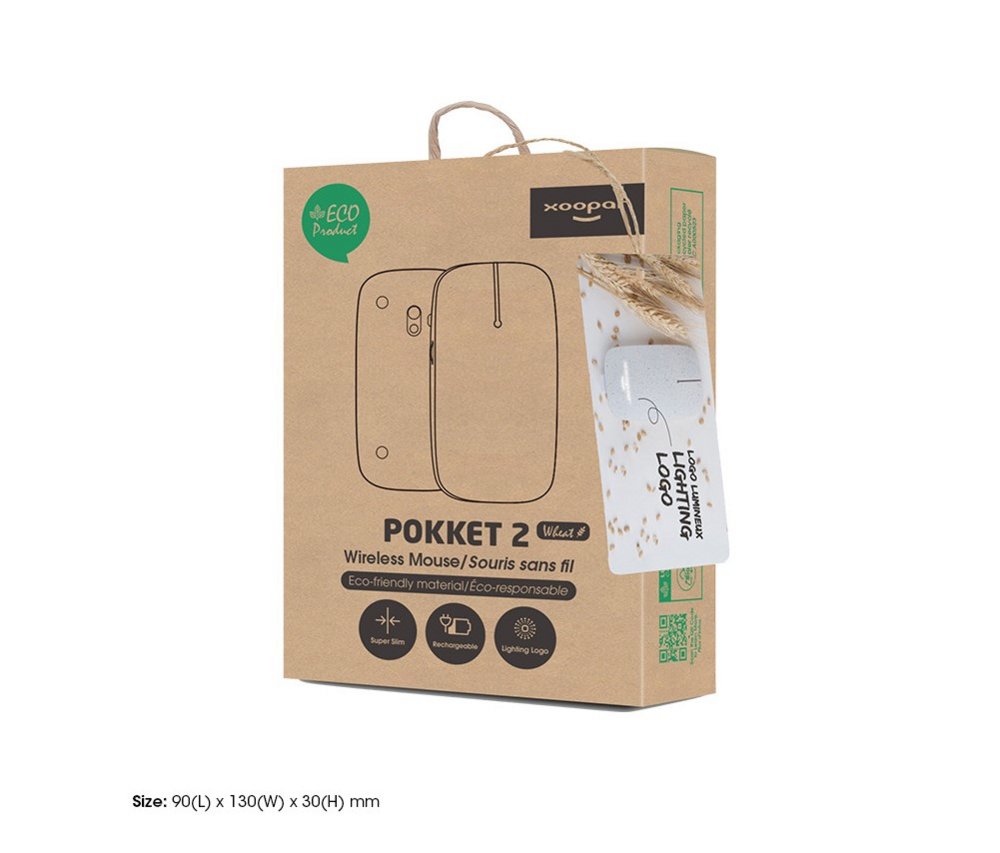 Xoopar Pokket 2 Eco | Ambidextrous Draadloze Muis | RF-Draadloos + USB-A | Wheat 3 Xoopar Pokket 2 Eco | Ambidextrous Draadloze Muis | RF-Draadloos + USB-A | Wheat - Afbeelding 3