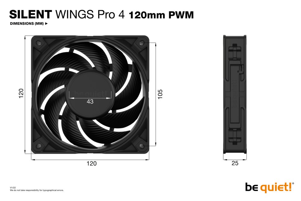 be quiet! Silent Wings Pro 4 | 120mm PWM Case Fan | Zwart 6 be quiet! Silent Wings Pro 4 | 120mm PWM Case Fan | Zwart - Afbeelding 6