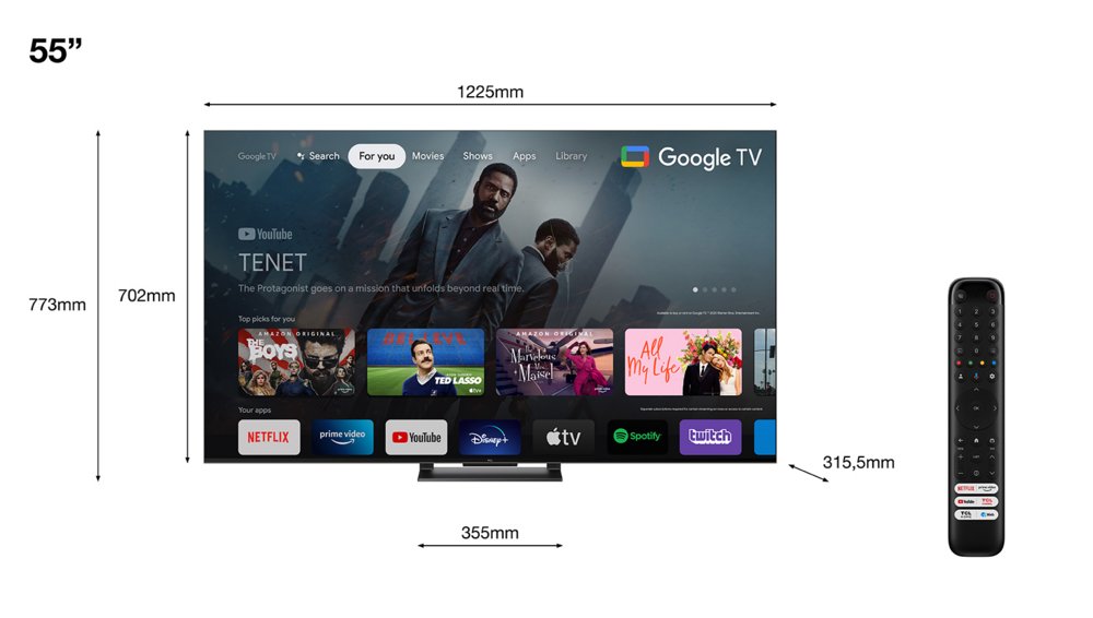 TCL 55C749 | 55'' Ultra HD 4K | QLED Smart TV | Wifi | Google TV | Local Dimming | Dolby Vision | 144Hz 1 TCL 55C749 | 55'' Ultra HD 4K | QLED Smart TV | Wifi | Google TV | Local Dimming | Dolby Vision | 144Hz