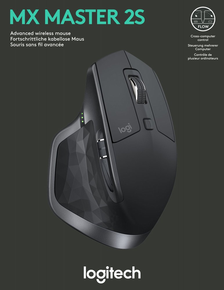Logitech MX Master 2S | Draadloze Bluetooth Muis | Rechtshandig | 4000 DPI | Grafiet 4 Logitech MX Master 2S | Draadloze Bluetooth Muis | Rechtshandig | 4000 DPI | Grafiet - Afbeelding 4