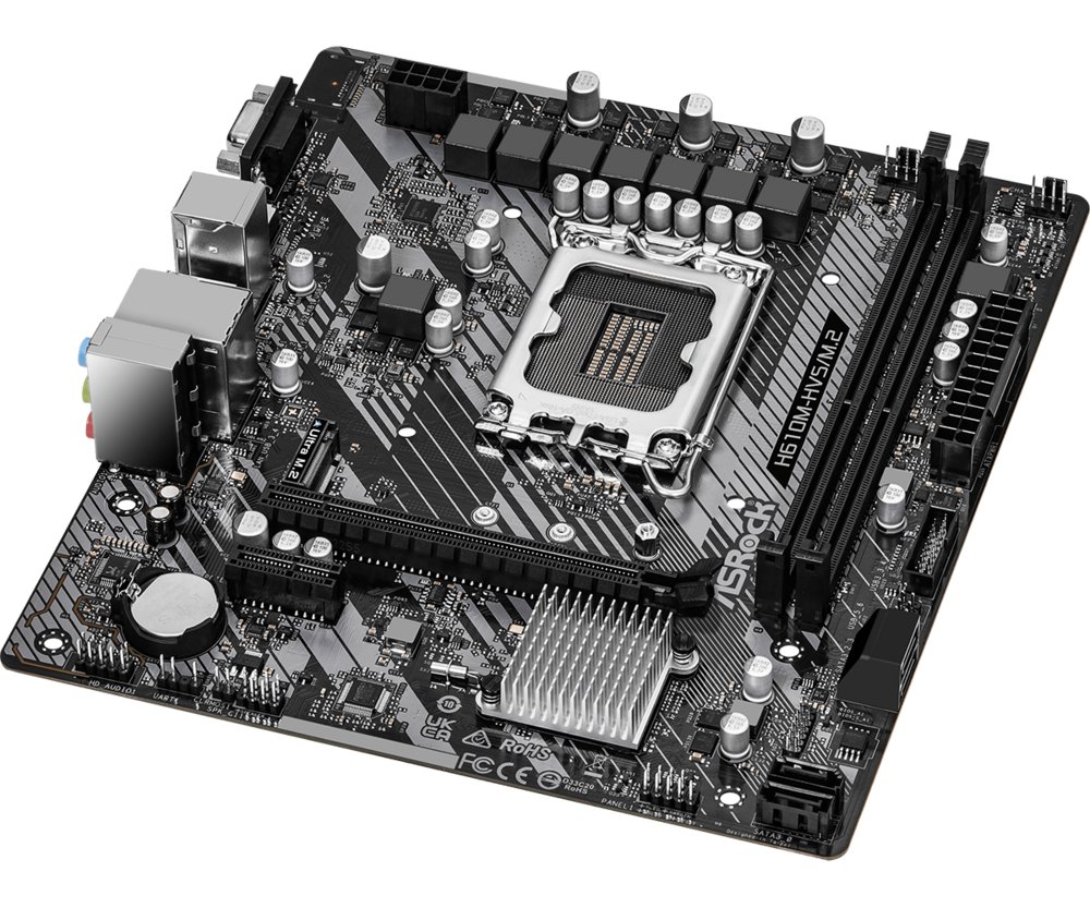 Asrock H610M-HVS/M.2 R2.0 | Socket LGA 1700 | Intel H610 | 4xDDR4 | Micro-ATX | Moederbord 3 Asrock H610M-HVS/M.2 R2.0 | Socket LGA 1700 | Intel H610 | 4xDDR4 | Micro-ATX | Moederbord - Afbeelding 3