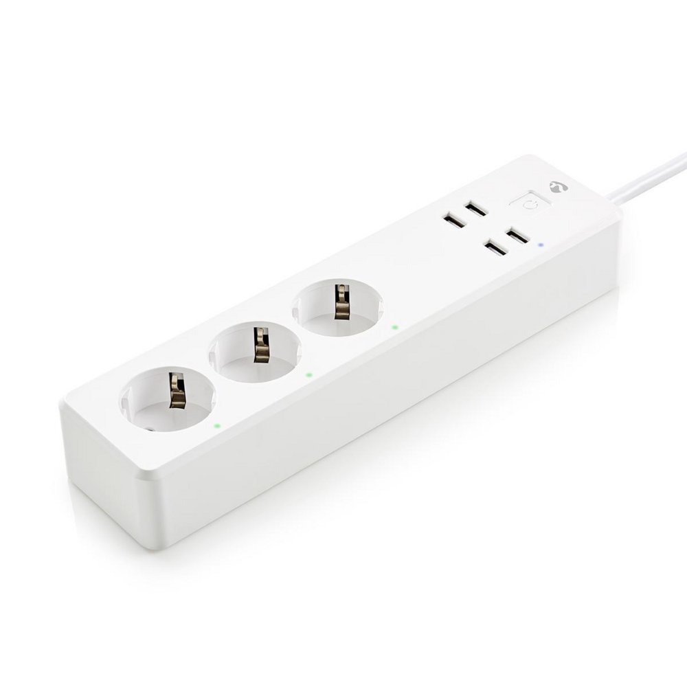 Nedis | Wi-Fi Slimme Stekkerdoos | 4 Stopcontacten | 2 USB-poorten | Wit 2 Nedis | Wi-Fi Slimme Stekkerdoos | 4 Stopcontacten | 2 USB-poorten | Wit - Afbeelding 2