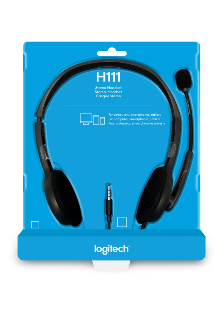 Logitech H111 | On-Ear Bedrade 3,5mm Koptelefoon met Microfoon | Grijs 12 Logitech H111 | On-Ear Bedrade 3,5mm Koptelefoon met Microfoon | Grijs - Afbeelding 12