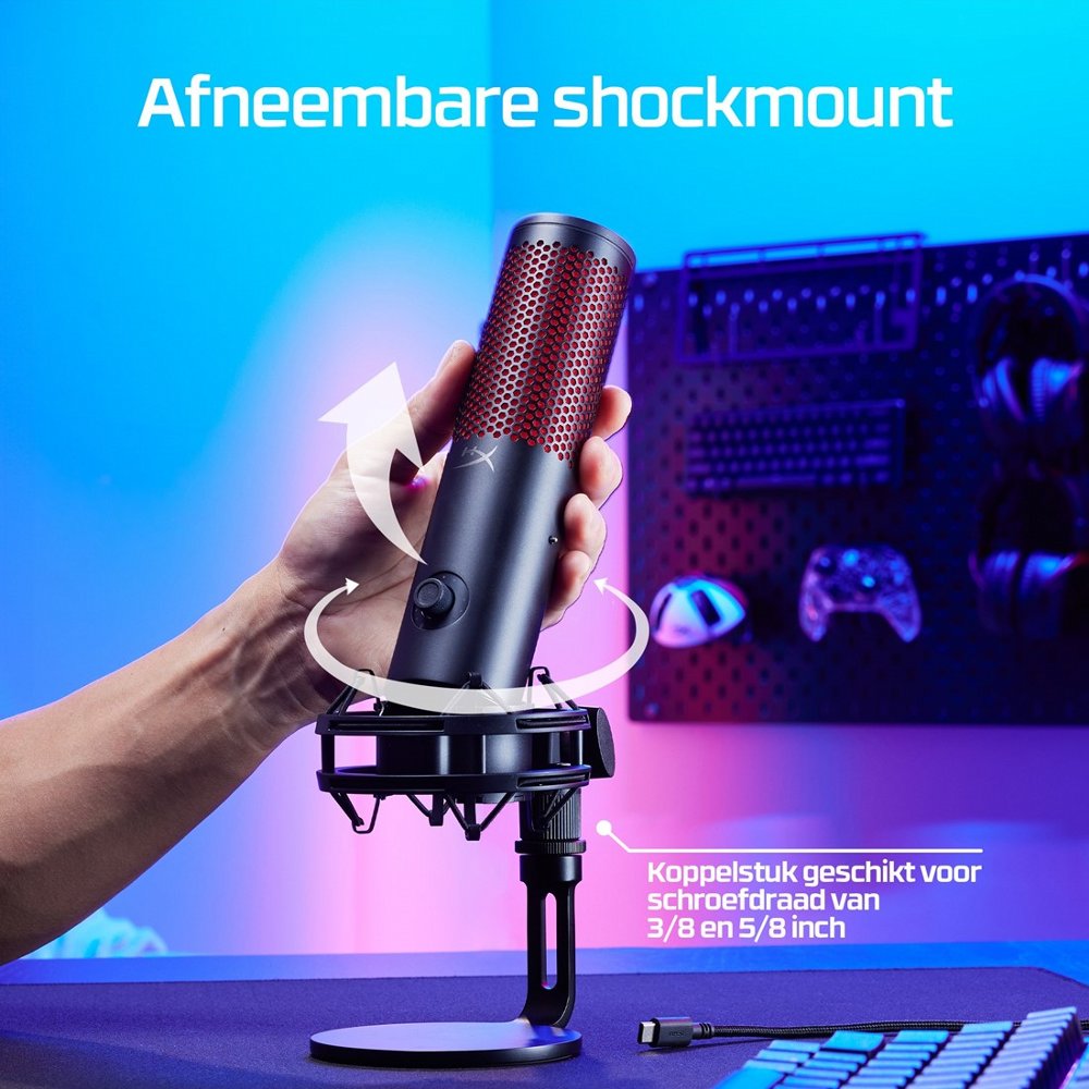 HP 872V1AA | USB Microfoon | Voor Podcasting | Zwart 4 HP 872V1AA | USB Microfoon | Voor Podcasting | Zwart - Afbeelding 4