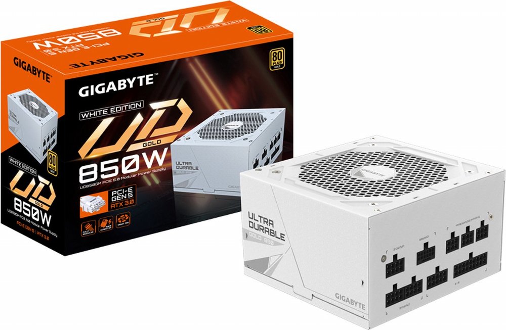 GIGABYTE UD850GM PG5W | 850 Watt Gold ATX 3.0 PSU | Modulair | Power Supply | Voeding 1 GIGABYTE UD850GM PG5W | 850 Watt Gold ATX 3.0 PSU | Modulair | Power Supply | Voeding