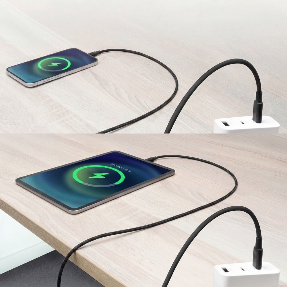 ACT AC3086 | USB 2.0 Kabel | USB-C naar USB-C | 240W | 480Mbps | Zwart | 1 Meter 4 ACT AC3086 | USB 2.0 Kabel | USB-C naar USB-C | 240W | 480Mbps | Zwart | 1 Meter - Afbeelding 4