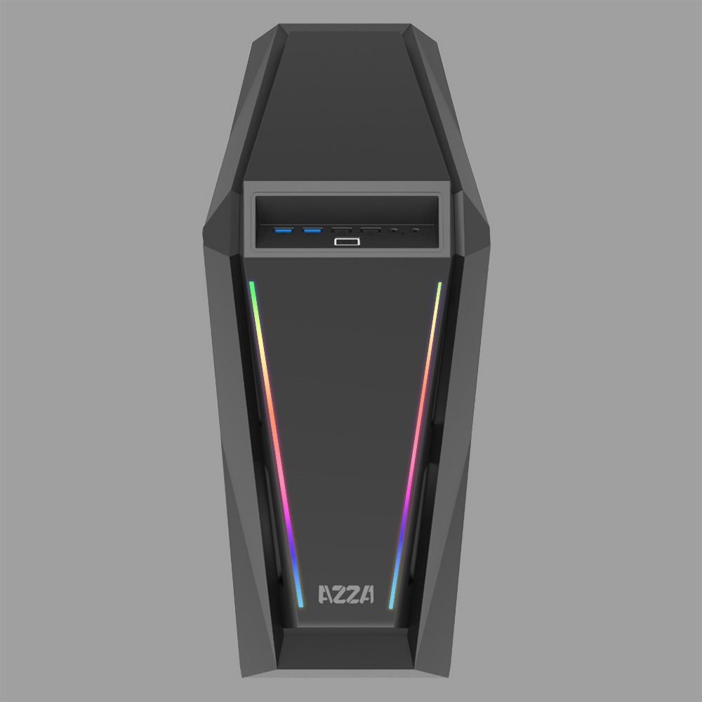 Azza Chroma 410A RGB | Midi Tower Case | Zwart 5 Azza Chroma 410A RGB | Midi Tower Case | Zwart - Afbeelding 5