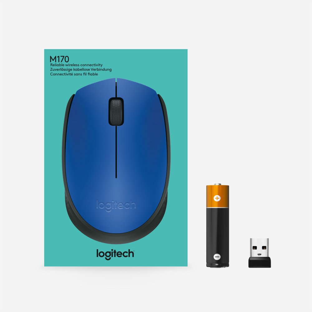 Logitech M171 | Draadloze Muis | Links- en Rechtshandig | RF | 1000 DPI | Zwart/Blauw 8 Logitech M171 | Draadloze Muis | Links- en Rechtshandig | RF | 1000 DPI | Zwart/Blauw - Afbeelding 8
