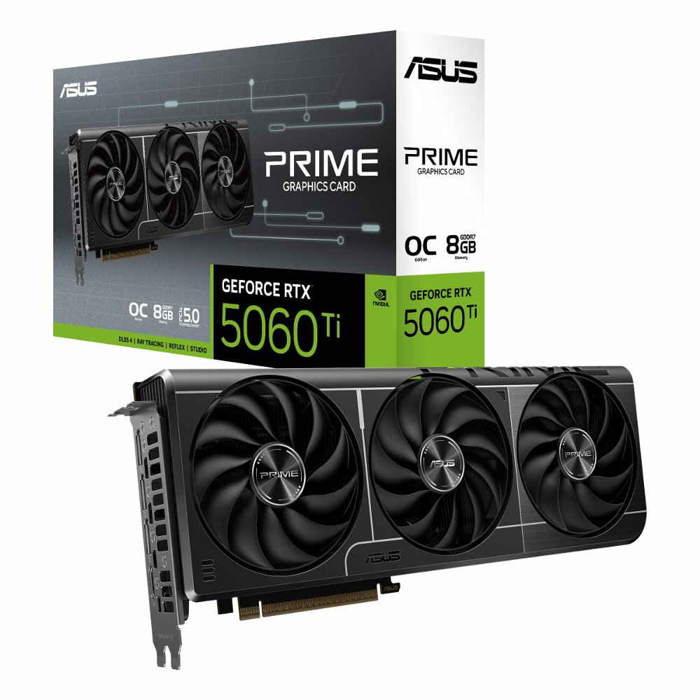 ASUS Prime GeForce RTX 5060 Ti | 8GB GDDR7 | DLSS 4 | Videokaart | Nvidia GPU 1 ASUS Prime GeForce RTX 5060 Ti | 8GB GDDR7 | DLSS 4 | Videokaart | Nvidia GPU