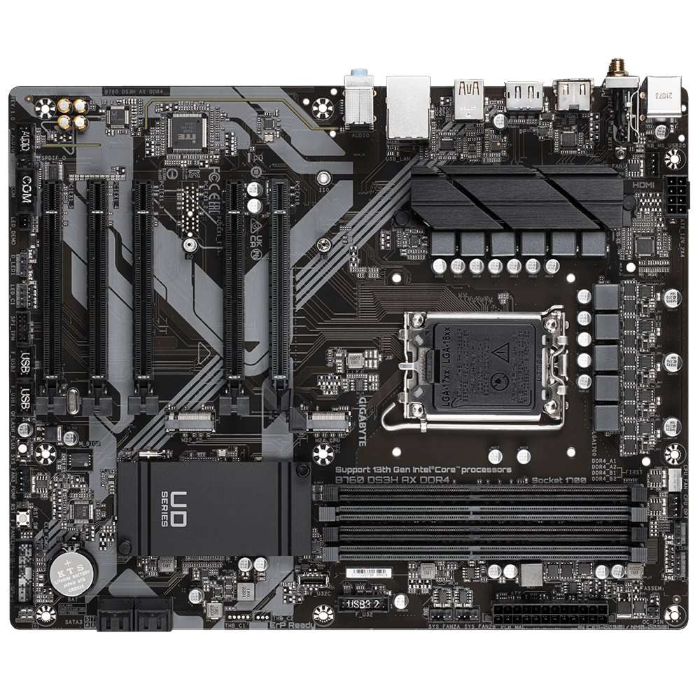 Gigabyte B760 DS3H AX WIFI | Socket LGA 1700 | Intel B760 | 4xDDR4 | ATX | Moederbord 4 Gigabyte B760 DS3H AX WIFI | Socket LGA 1700 | Intel B760 | 4xDDR4 | ATX | Moederbord - Afbeelding 4