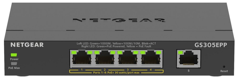 GS305EPP-100PES | 5-poorts Gigabit Smart Managed Plus PoE+ Switch | 120W PoE-vermogen | VLAN/QoS | Webbeheer 1 GS305EPP-100PES | 5-poorts Gigabit Smart Managed Plus PoE+ Switch | 120W PoE-vermogen | VLAN/QoS | Webbeheer