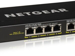 Netgear GS308PP-100EUS | Unmanaged Switch | 8 Poorten | Gigabit Ethernet (10/100/1000 Mbps) | PoE+ (83W) | FlexPoE | Zwart