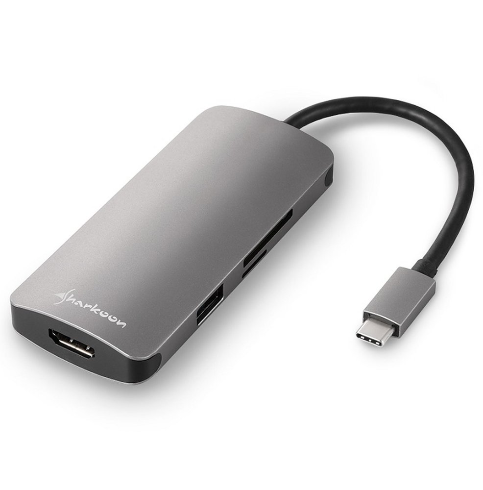 Sharkoon DUB-CMPA | Multiport Adapter | USB-C 3.2 Gen 1 | Grijs 1 Sharkoon DUB-CMPA | Multiport Adapter | USB-C 3.2 Gen 1 | Grijs