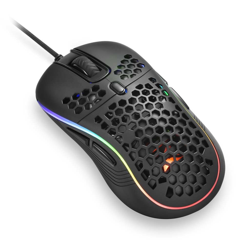 Sharkoon Light² S | Bekabelde Gaming Muis | Links- en Rechtshandig | USB-A | 6200 DPI | Zwart 2 Sharkoon Light² S | Bekabelde Gaming Muis | Links- en Rechtshandig | USB-A | 6200 DPI | Zwart - Afbeelding 2