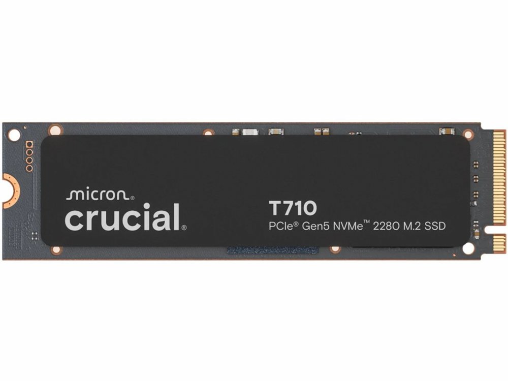 Crucial T710 | 2 TB NVMe SSD | M.2 | Gen5 | 14.500 MB/s Lezen | 12.700 MB/s Schrijven 1 Crucial T710 | 2 TB NVMe SSD | M.2 | Gen5 | 14.500 MB/s Lezen | 12.700 MB/s Schrijven