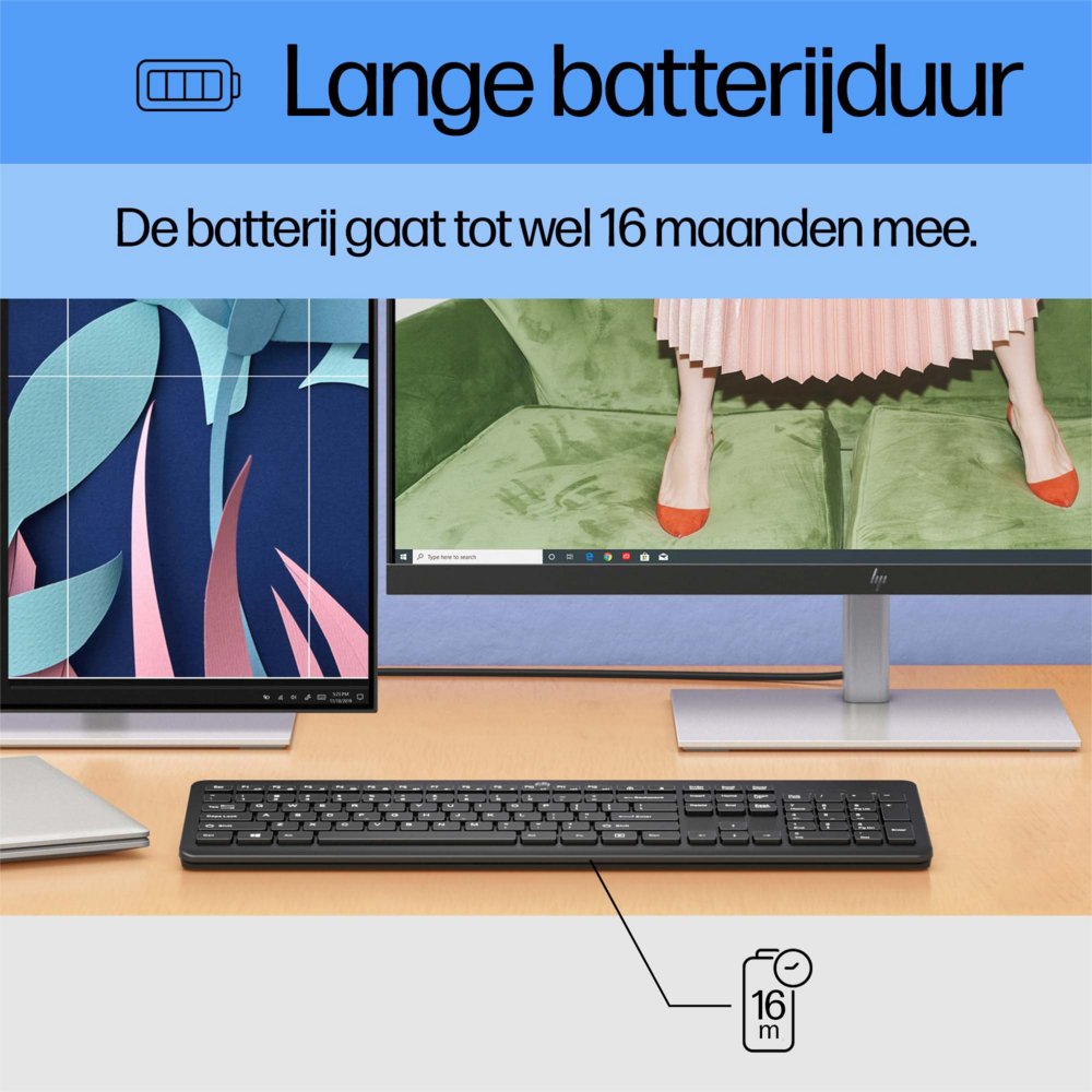 HP 230 | Draadloos Toetsenbord | met USB-A ontvanger | Zwart 2 HP 230 | Draadloos Toetsenbord | met USB-A ontvanger | Zwart - Afbeelding 2