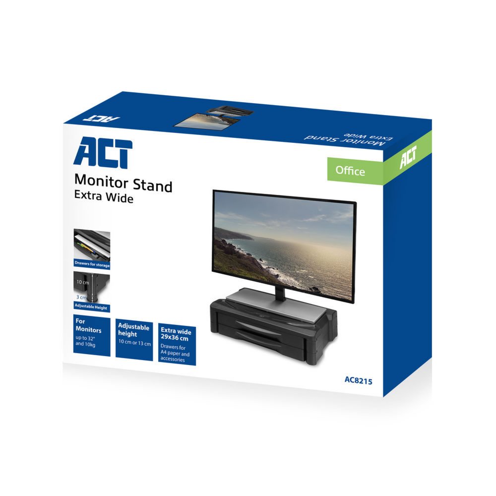 ACT AC8215 | Monitor Standaard | Tot 32" | Max 10kg | 1 Monitor 4 ACT AC8215 | Monitor Standaard | Tot 32" | Max 10kg | 1 Monitor - Afbeelding 4