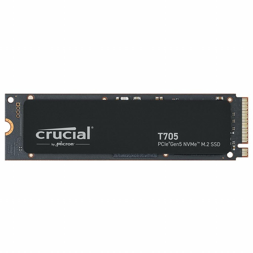 Crucial T705 | 1TB NVMe SSD | M.2 Gen5 | 13.600 MB/s Lezen | 10.200 MB/s Schrijven 1 Crucial T705 | 2 TB NVMe SSD | M.2 Gen5 | tot 14.500 MB/s Lezen | tot 12.700 MB/s Schrijven