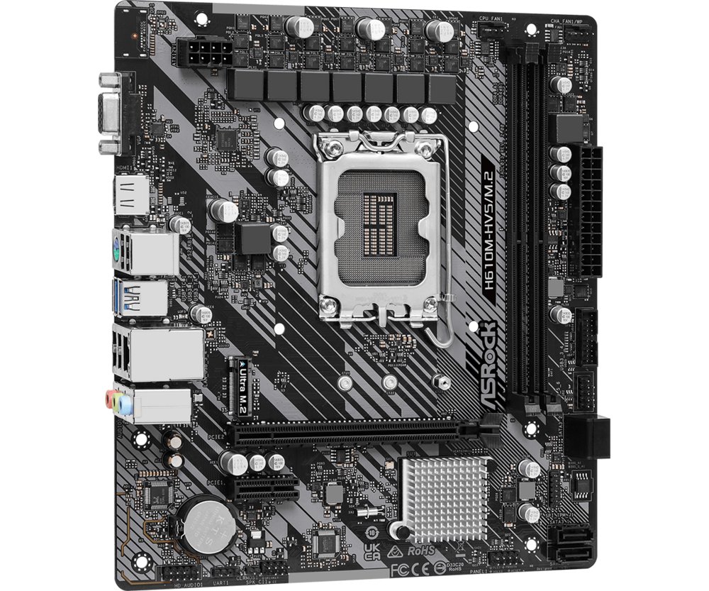 Asrock H610M-HVS/M.2 R2.0 | Socket LGA 1700 | Intel H610 | 4xDDR4 | Micro-ATX | Moederbord 4 Asrock H610M-HVS/M.2 R2.0 | Socket LGA 1700 | Intel H610 | 4xDDR4 | Micro-ATX | Moederbord - Afbeelding 4