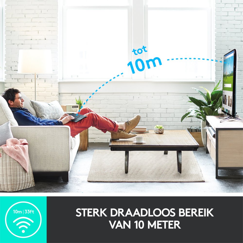 Logitech K400 | Draadloos Toetsenbord met Touchpad | QWERTY 5 Logitech K400 | Draadloos Toetsenbord met Touchpad | QWERTY - Afbeelding 5
