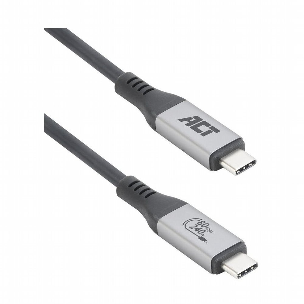 ACT AC7431 | Thunderbolt 5 USB4 Kabel | USB-C naar USB-C | 1,5 m | USB-IF gecertificeerd | Zwart 1 ACT AC7431 | Thunderbolt 5 USB4 Kabel | USB-C naar USB-C | 1