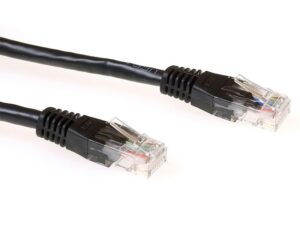 ACT netwerkkabel | Patchkabel | Cat6 | U/UTP (UTP) | 1 m | Zwart | RJ45 connectoren