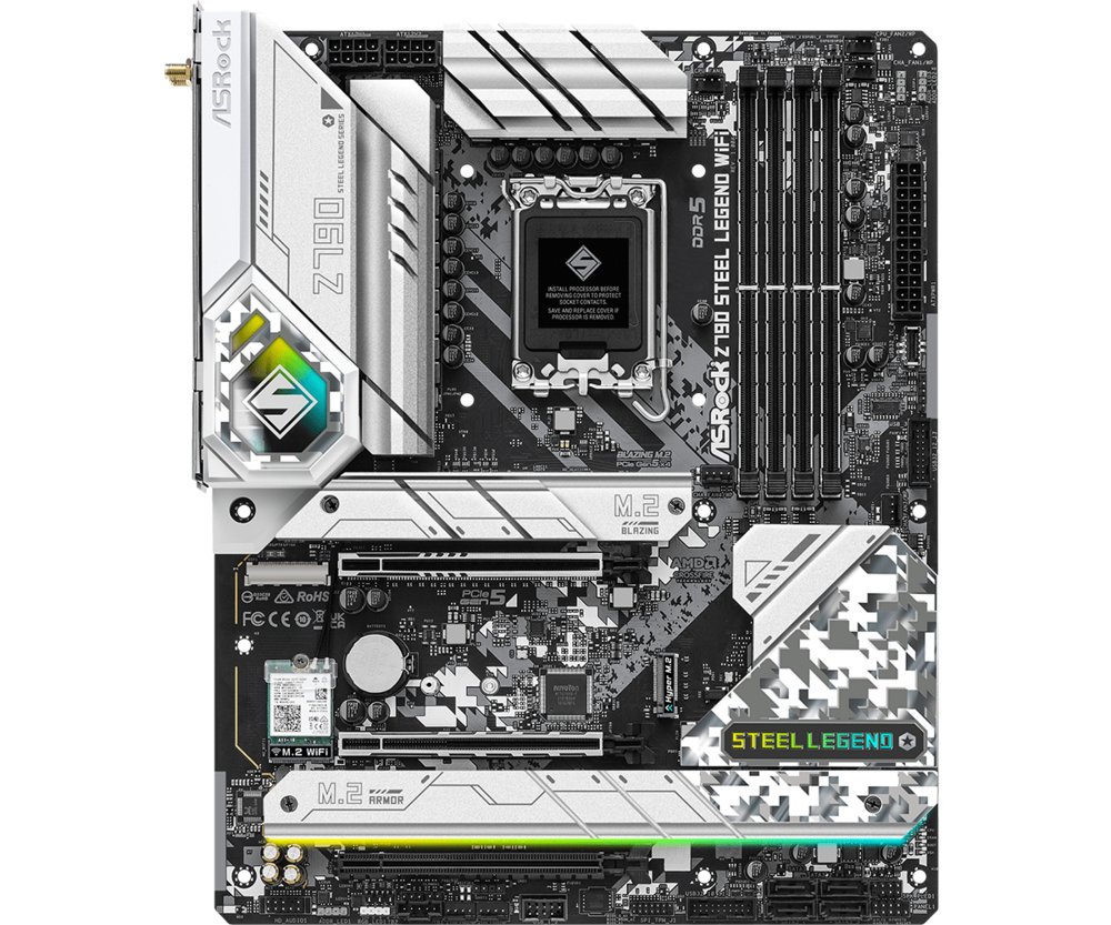 Asrock Z790 Steel Legend WiFi | Socket LGA 1700 | Intel Z790 | 4xDDR5 | ATX | Moederbord 2 Asrock Z790 Steel Legend WiFi | Socket LGA 1700 | Intel Z790 | 4xDDR5 | ATX | Moederbord - Afbeelding 2